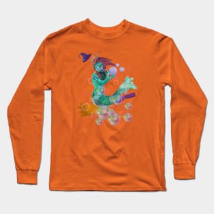 Halloween mermaid whit bubbles Long Sleeve T-Shirt